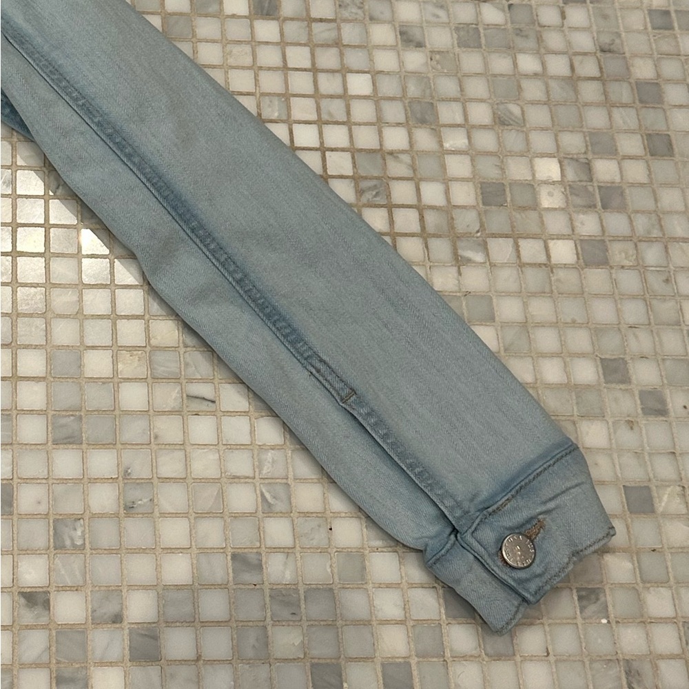 JUST USA Hadid Blue Distressed Denim Jacket - Picture 6 of 10